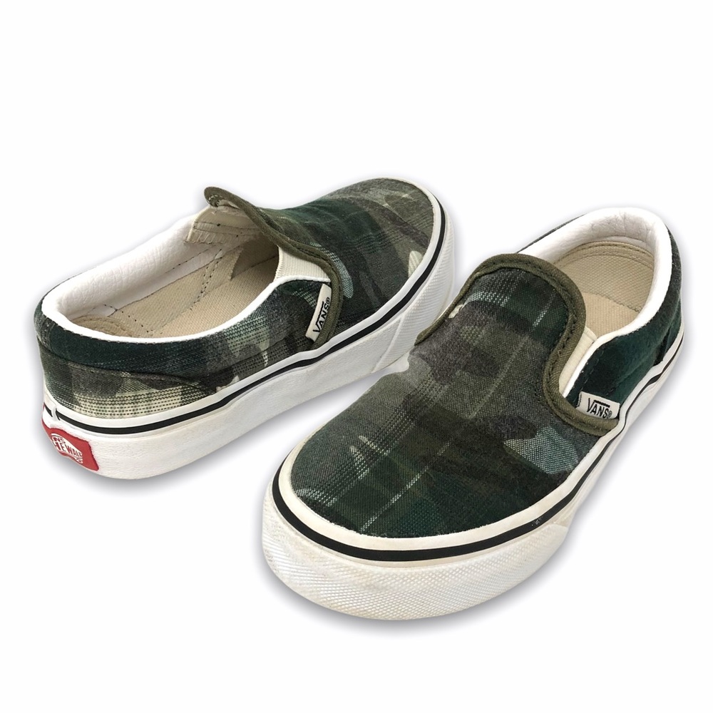 VANS Slip On Green Camo Print Size 11